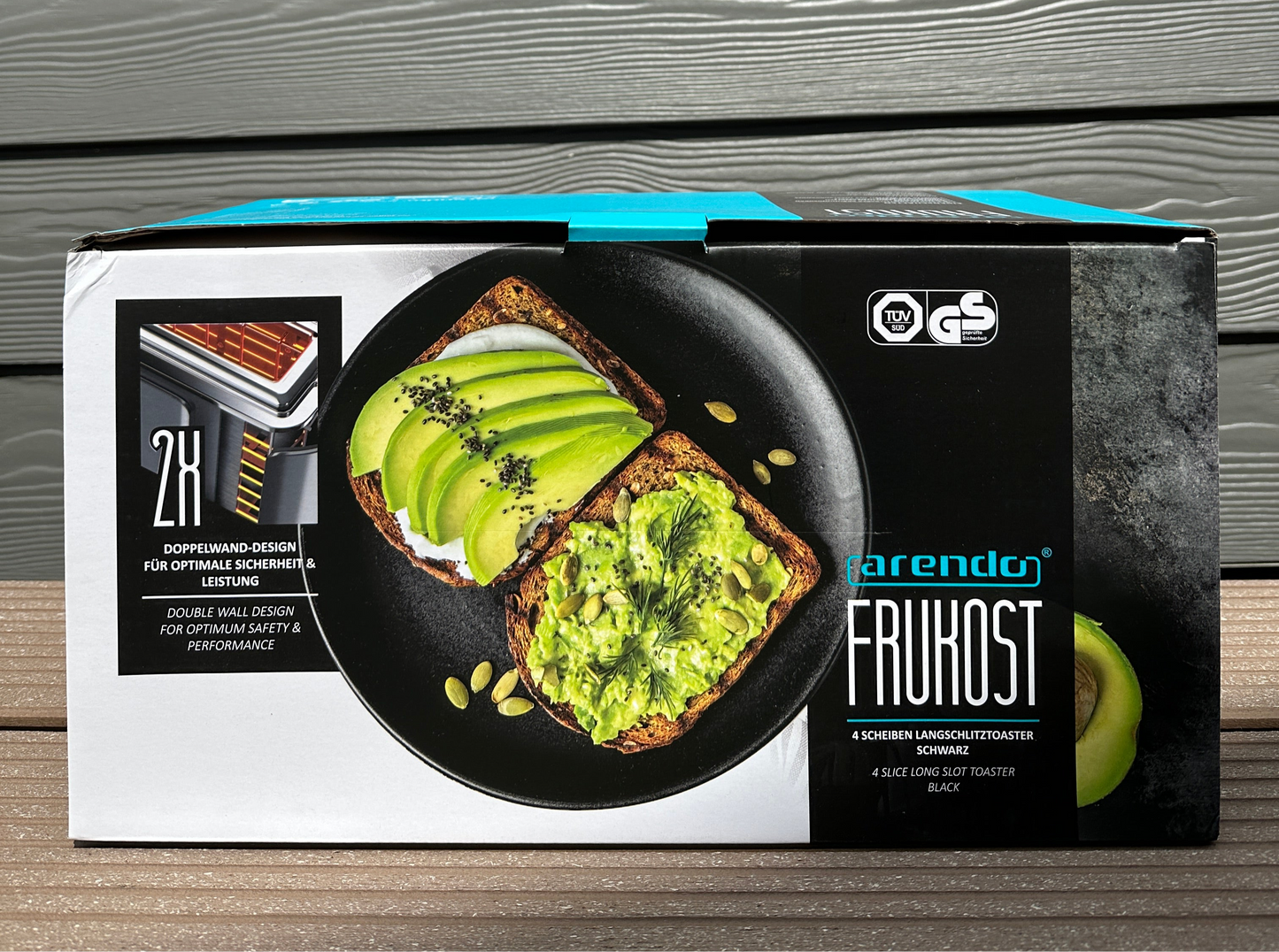 Toaster Arendo Langschlitz 4 Scheiben