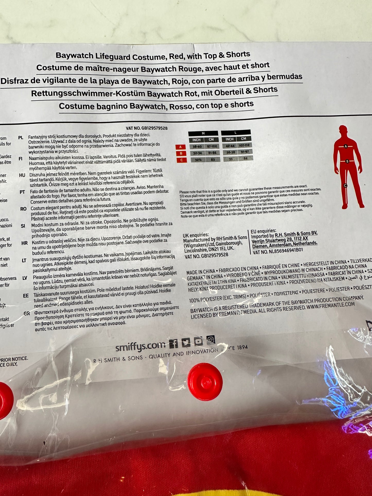 Rettungsschwimmer / Baywatch Kostüm Smiffys