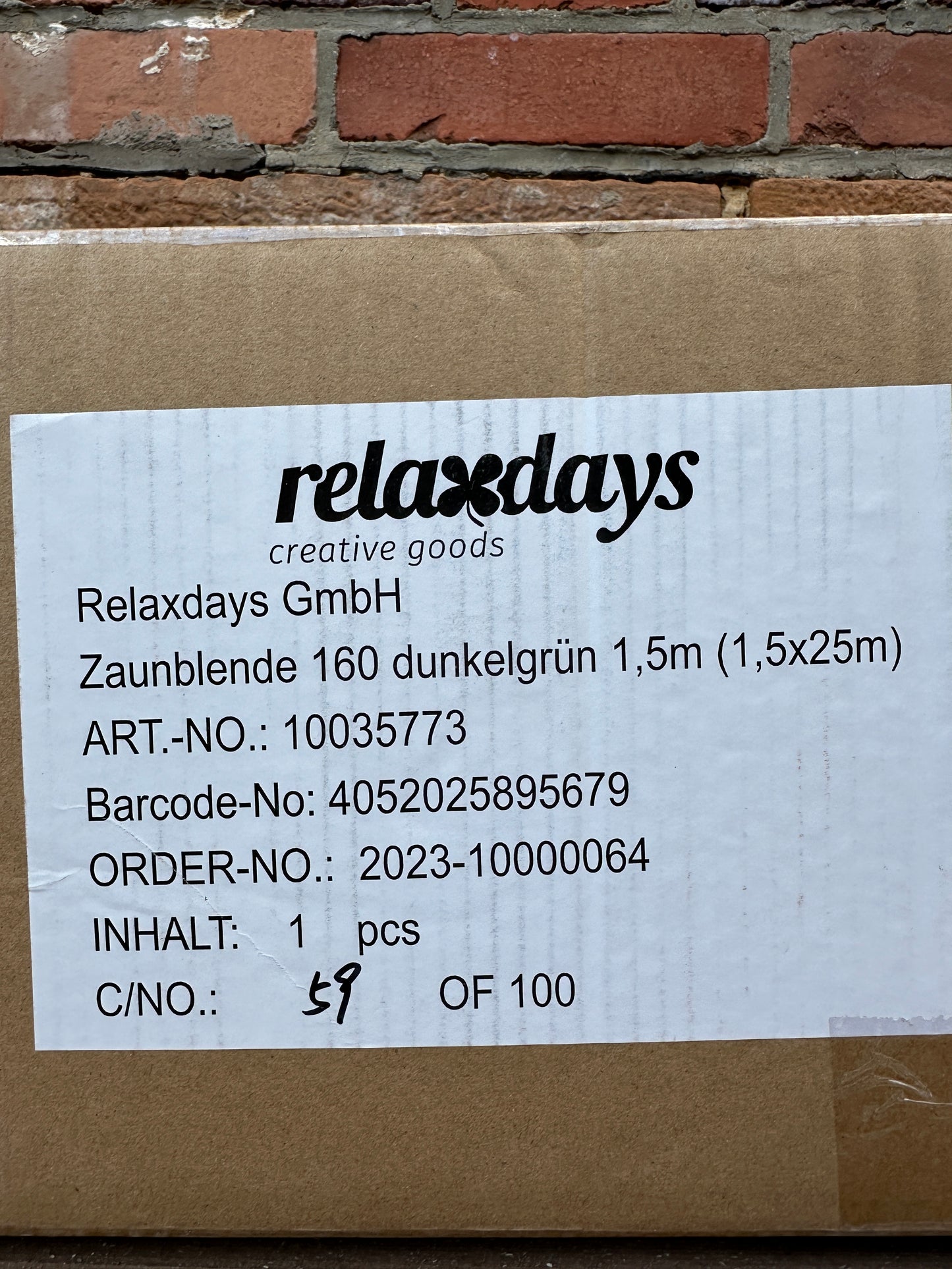 Zaunblende Relaxdays 1,5 x 25 m