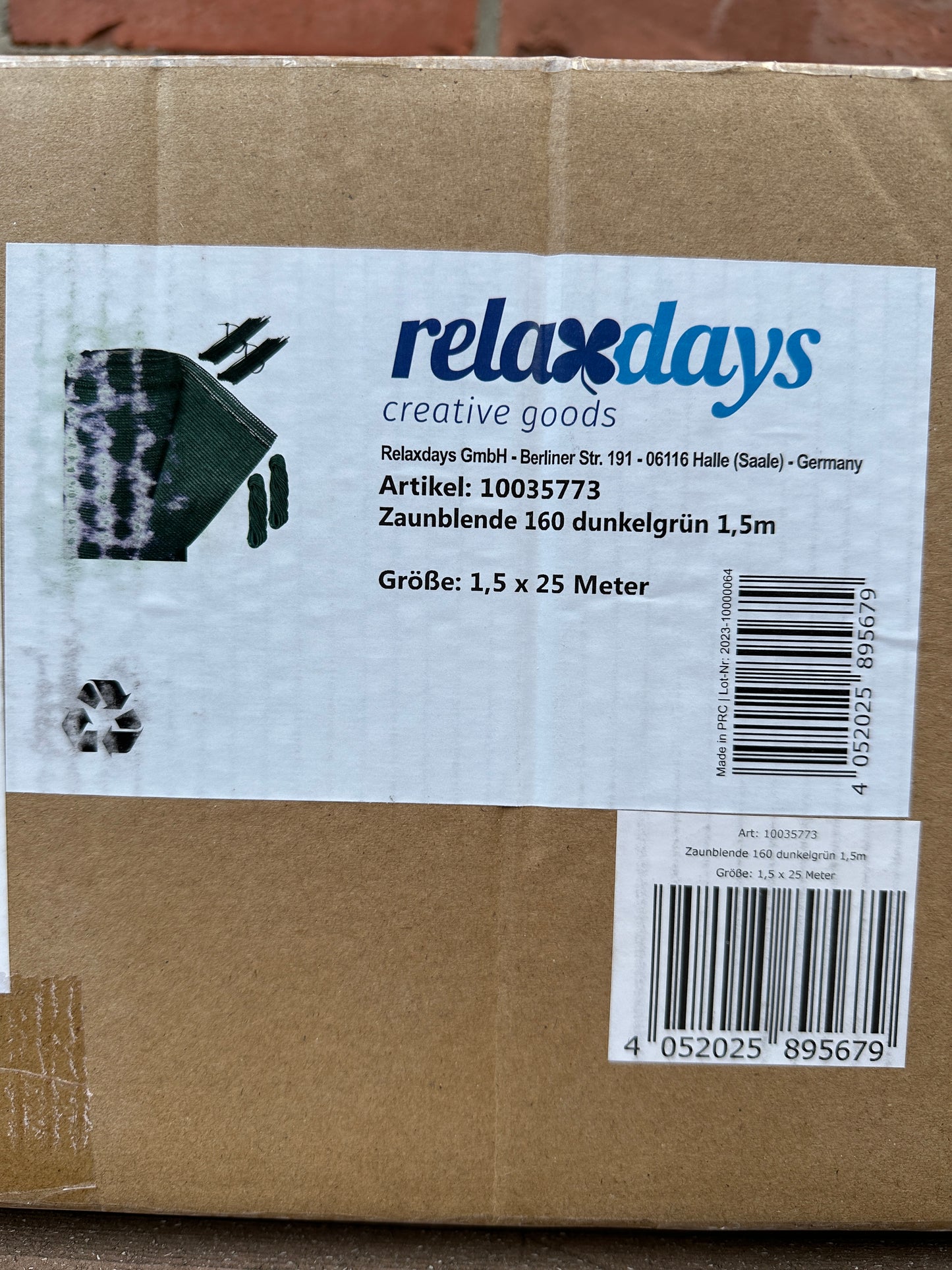 Zaunblende Relaxdays 1,5 x 25 m
