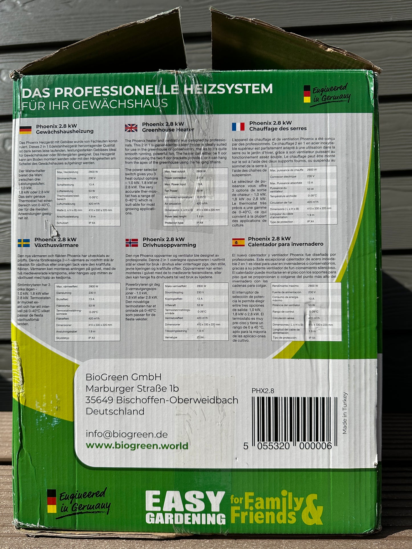 Phoenix 2.8 Gewächshaus- Heizung von Bio Green
