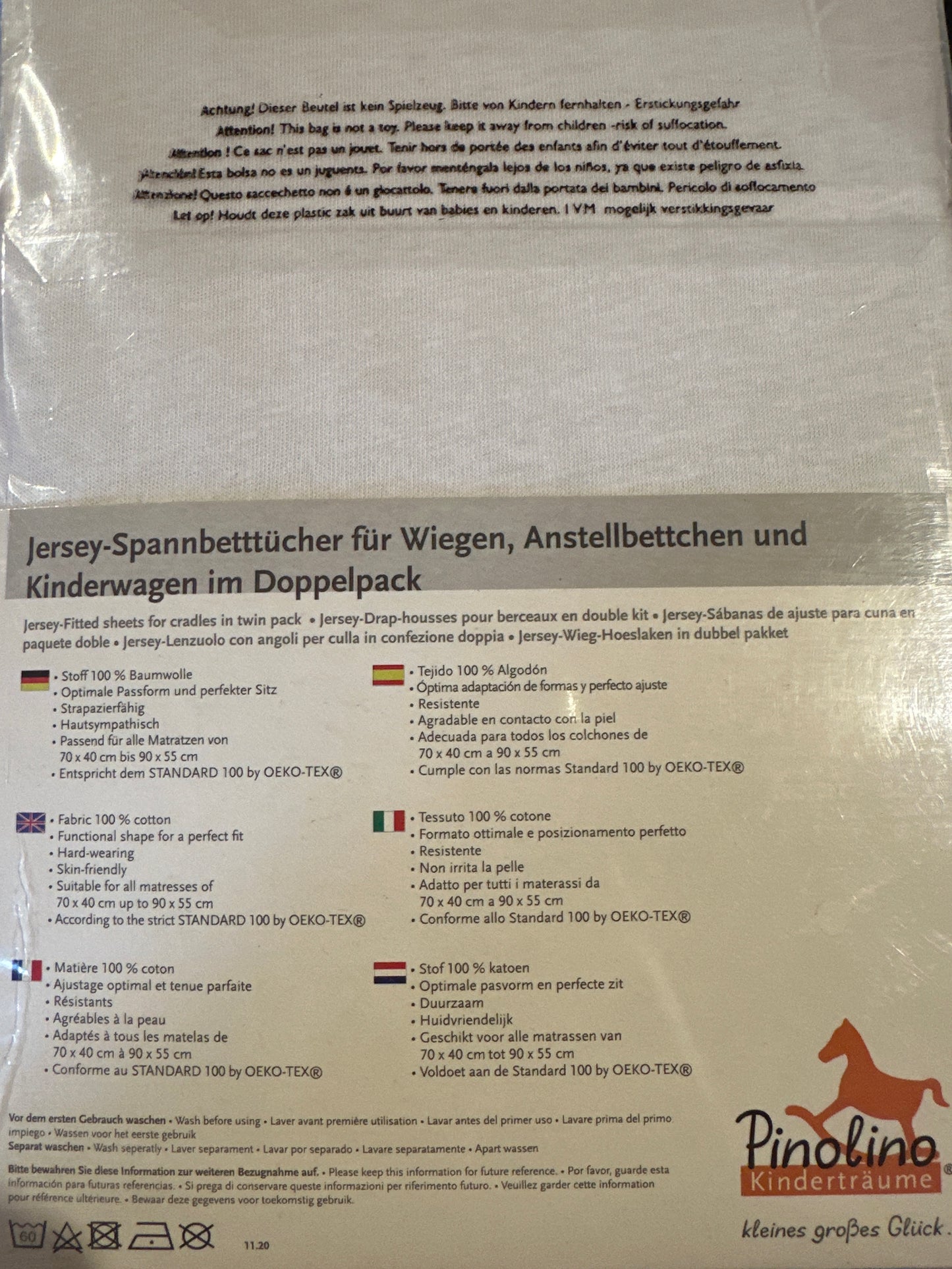 Jersey Spannbettücher Pinolino