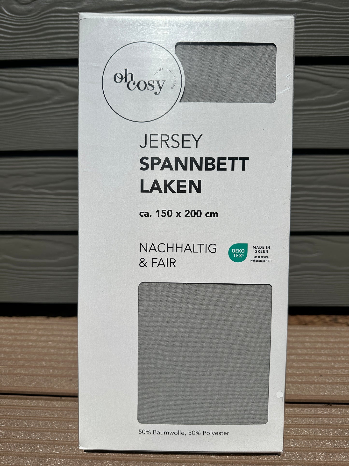 Jersey Spannbett Laken Oh Cosy hellgrau