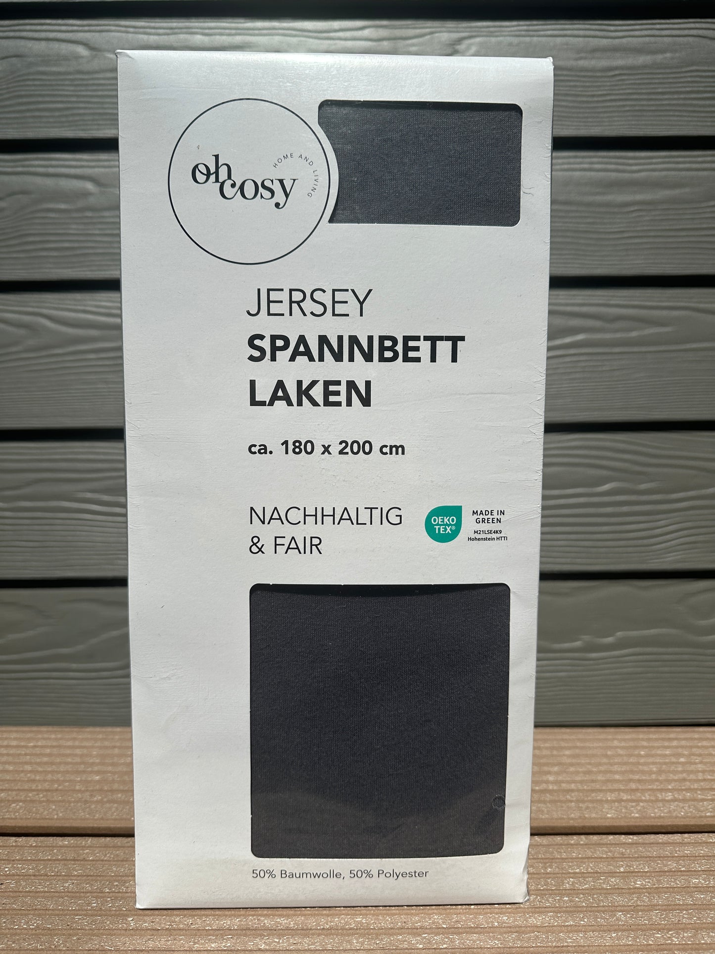 Jersey Spannbett Laken Oh Cosy dunkelgrau