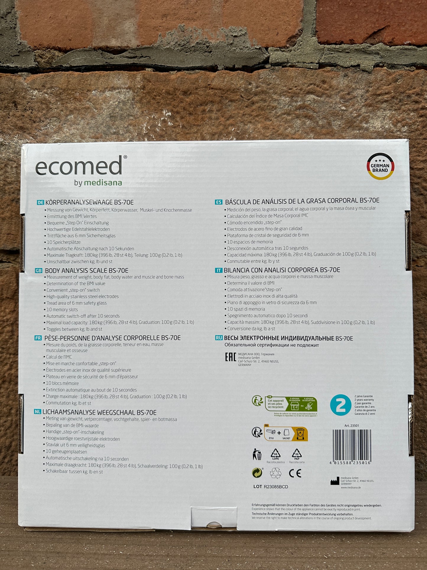 Personenwaage ecomed BS-70 E
