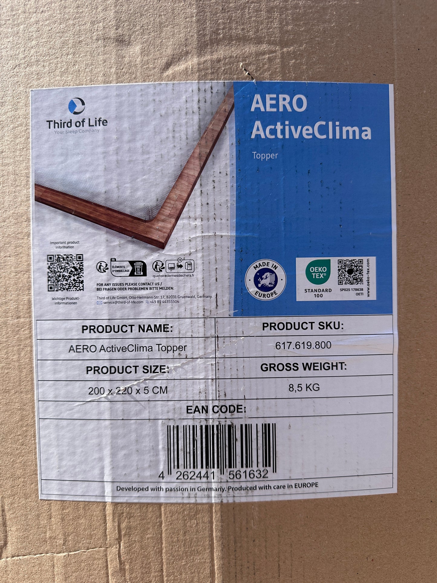 AERO ActiveClima Topper 200x220x5 cm