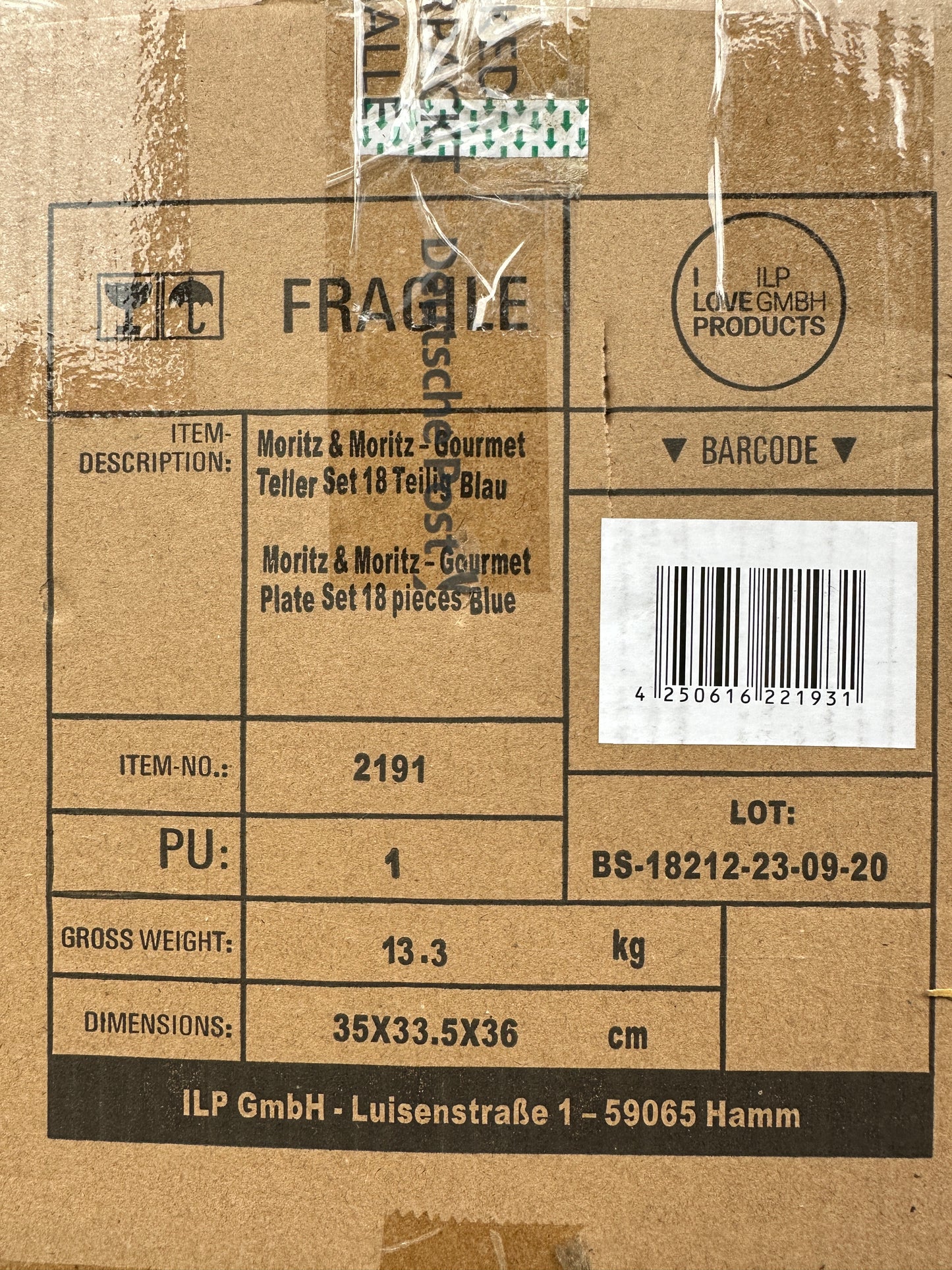 Geschirrset Moritz & Moritz Vida Blau 18-tlg.