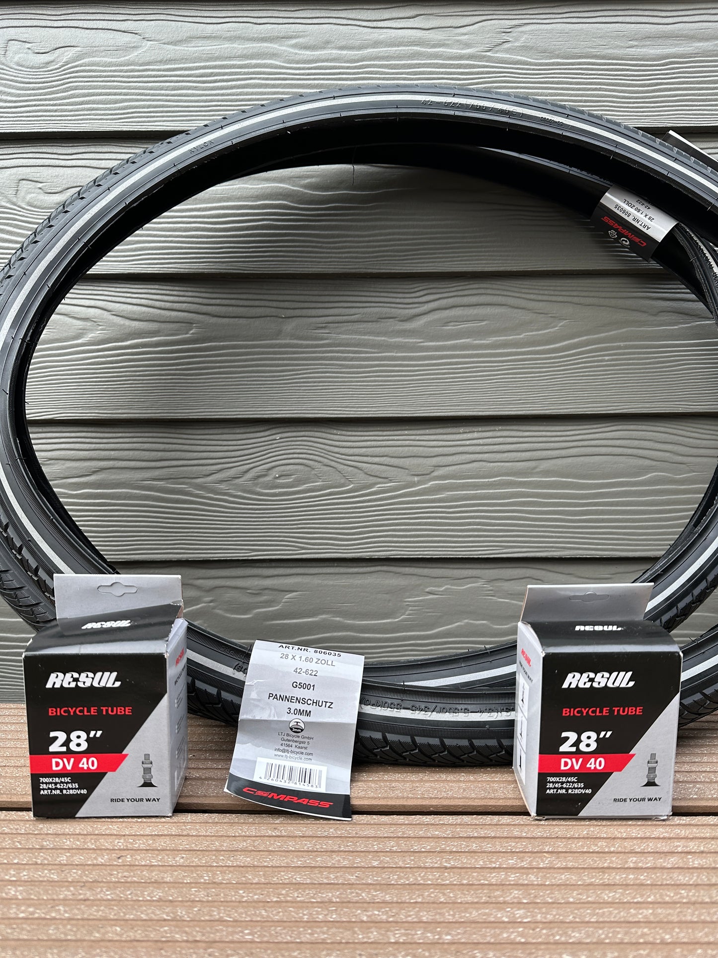 Set Compass 2er Pannenschutz 28x1.60 Zoll und Fahrradschlauch