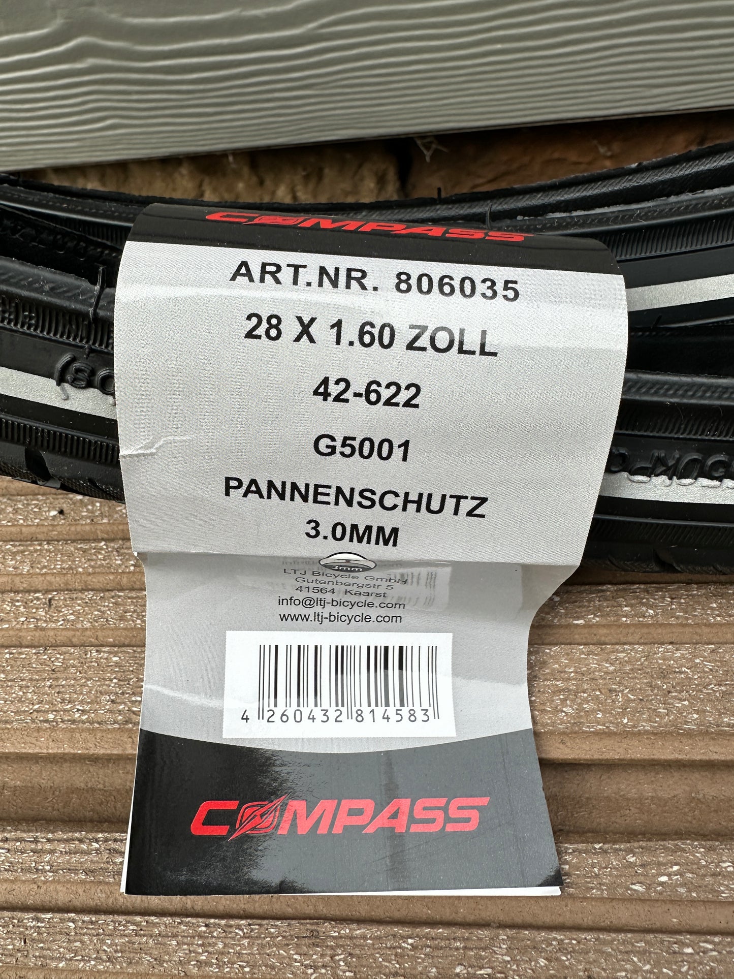 Set Compass 2er Pannenschutz 28x1.60 Zoll und Fahrradschlauch