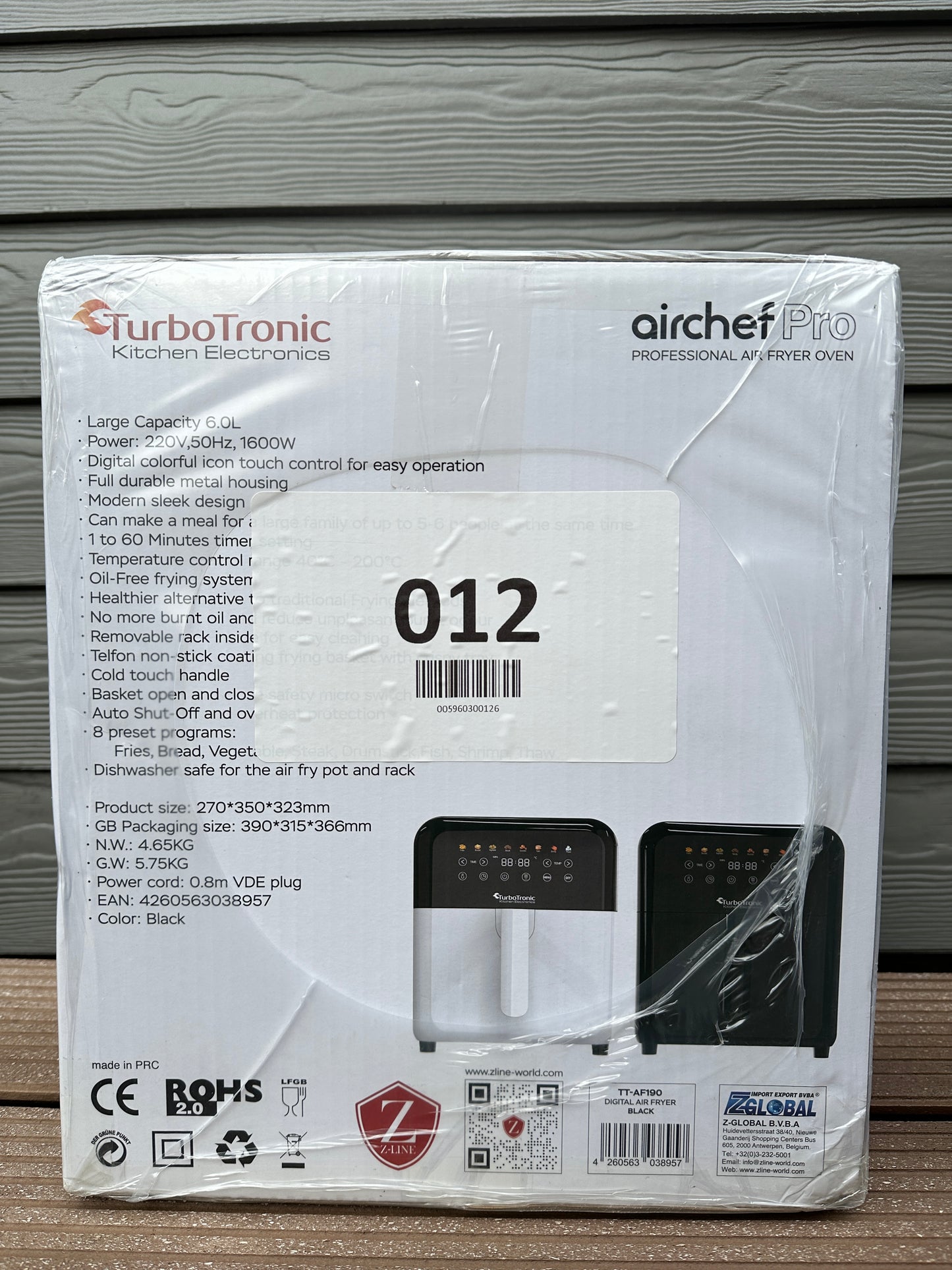 Heißluftfritteuse Airchef Pro TT-AF190