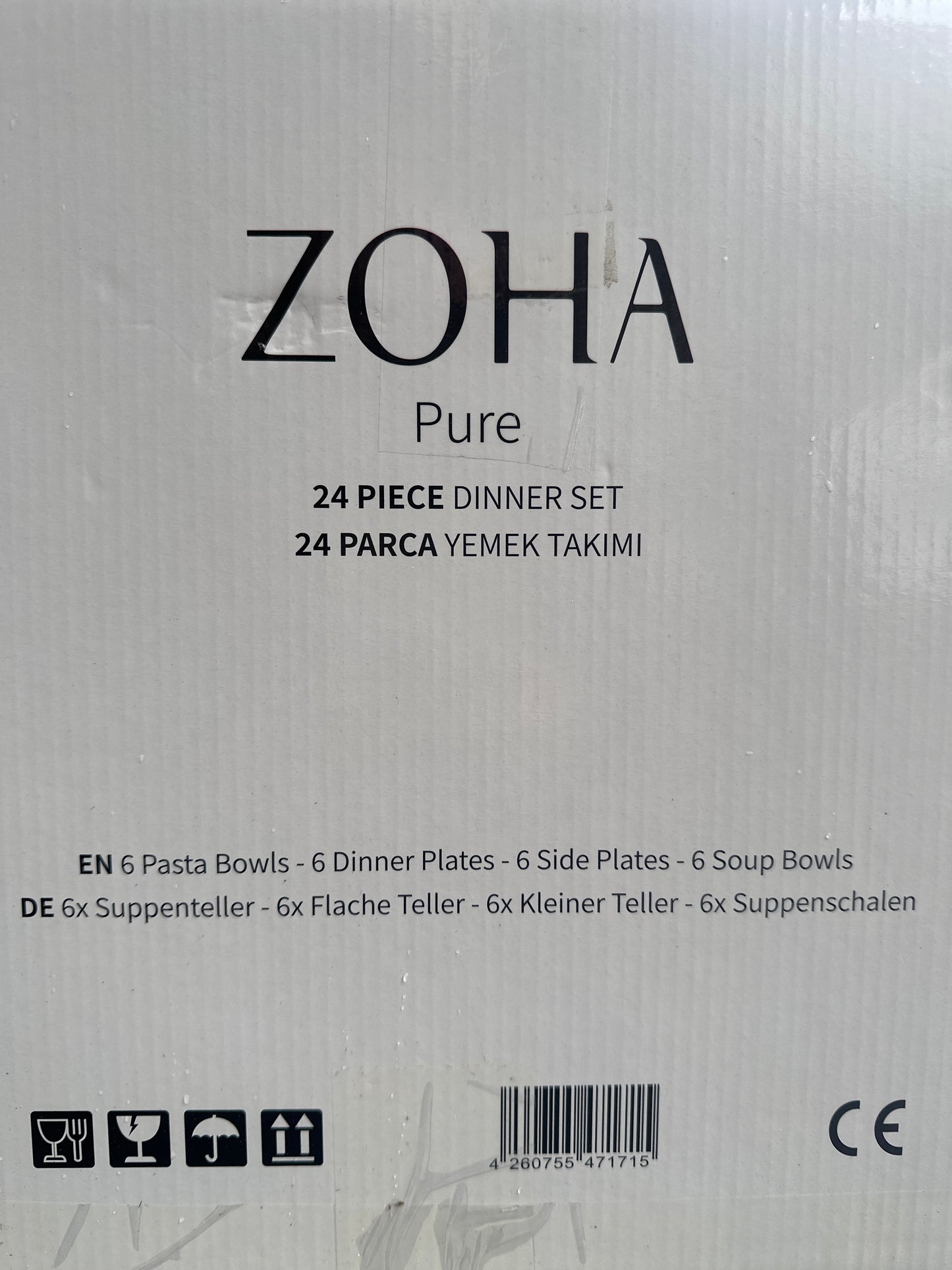 Zoha Pure 24-teiliges Tafelservice