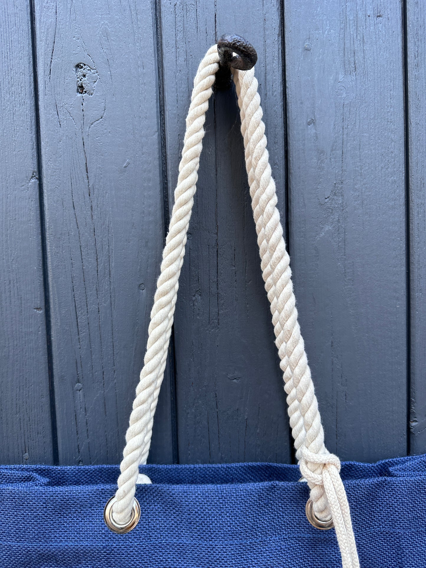 Einkaufstasche / Jutetasche mit Kordel - Blau