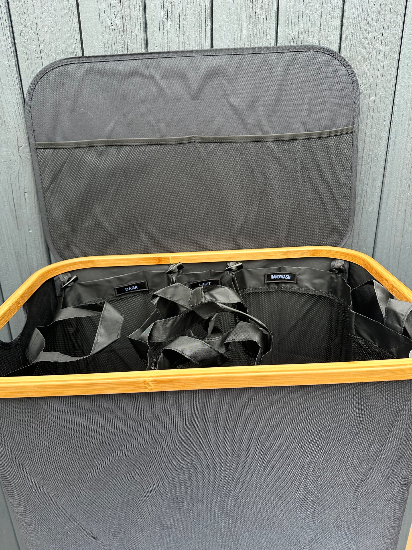 Wäschekorb Bamboo schwarz