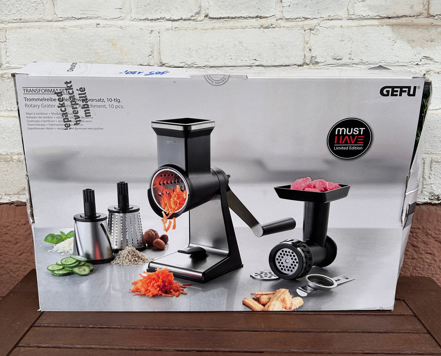 Trommelreibe-Fleischwolfvorsatt Gefu 10-teilig