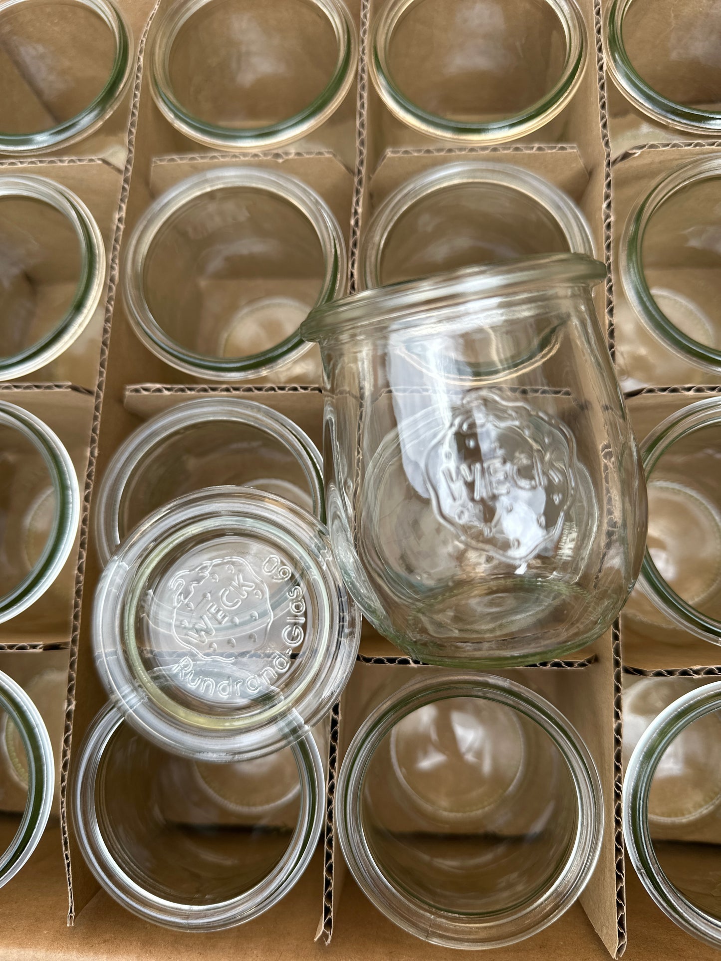 220ml Tulpenglas mit Glasdeckel WECK RR60 / 6 Stück