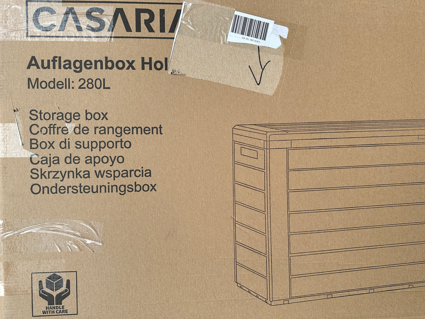 Auflagenbox Holzoptik Woody Casaria