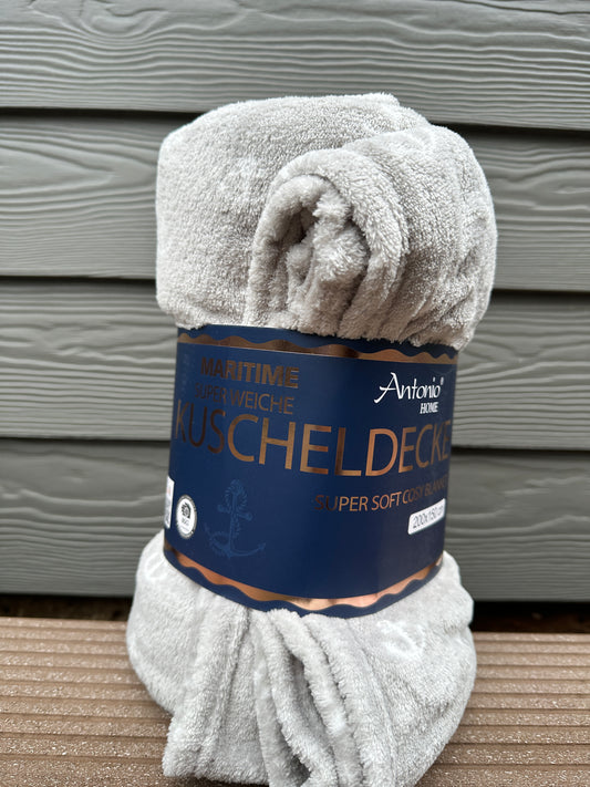 Kuscheldecke Antonio Home Maritime Grau 200x150cm