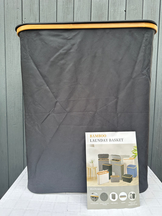 Wäschekorb Bamboo schwarz