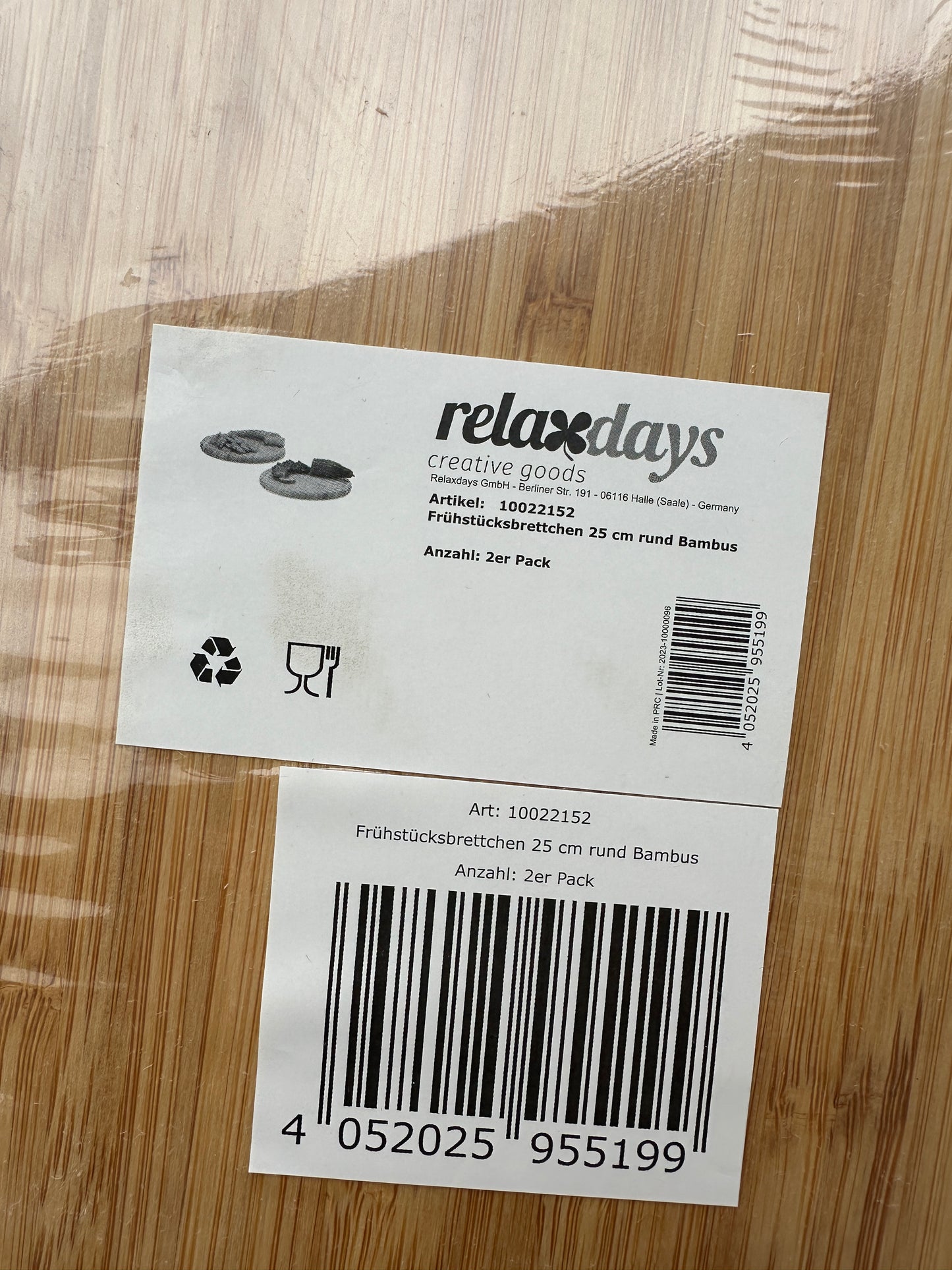 Frühstücksbrettchen Set Relaxdays