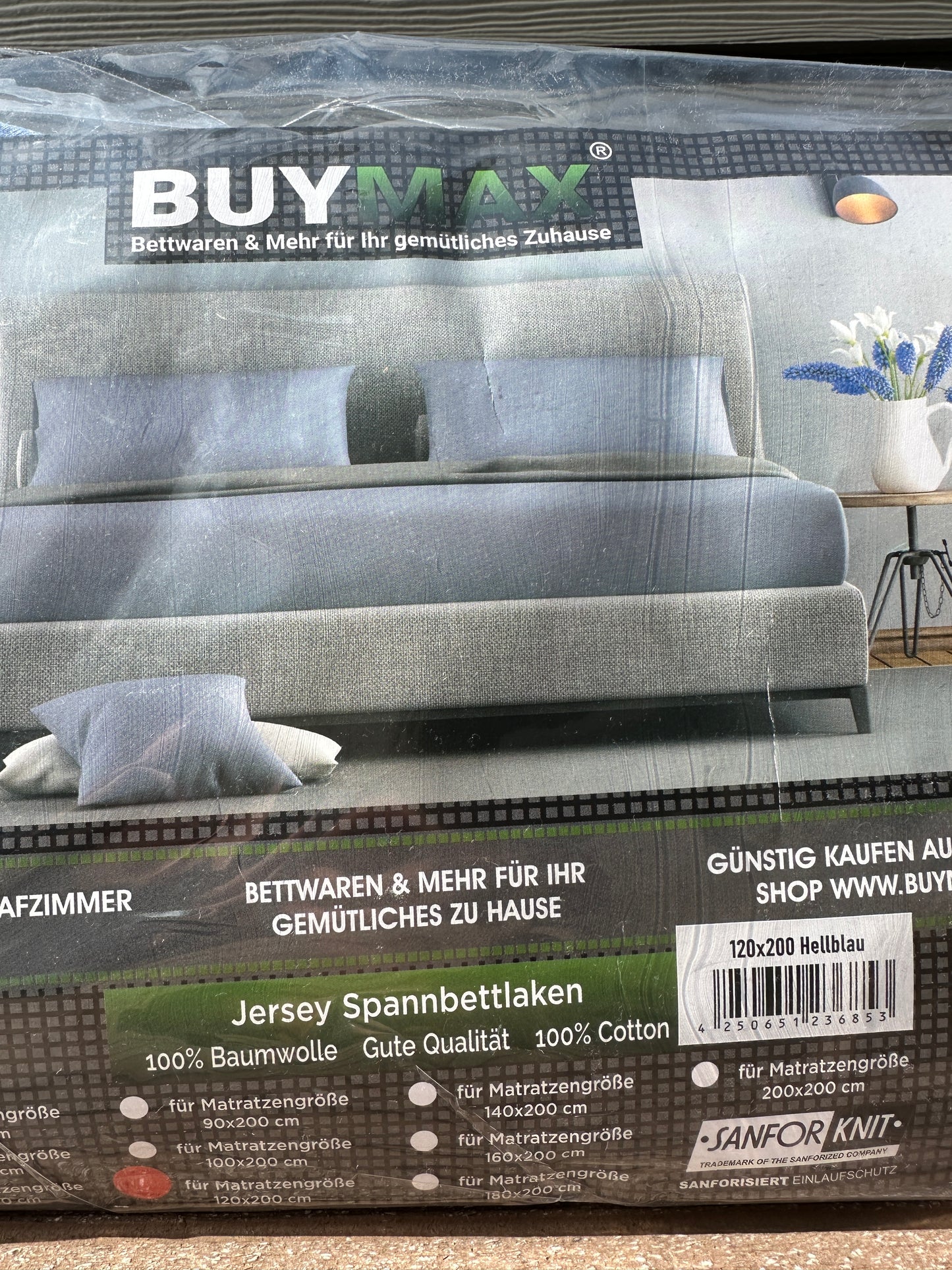 Jersey Spannbettlaken BuyMax 120x200