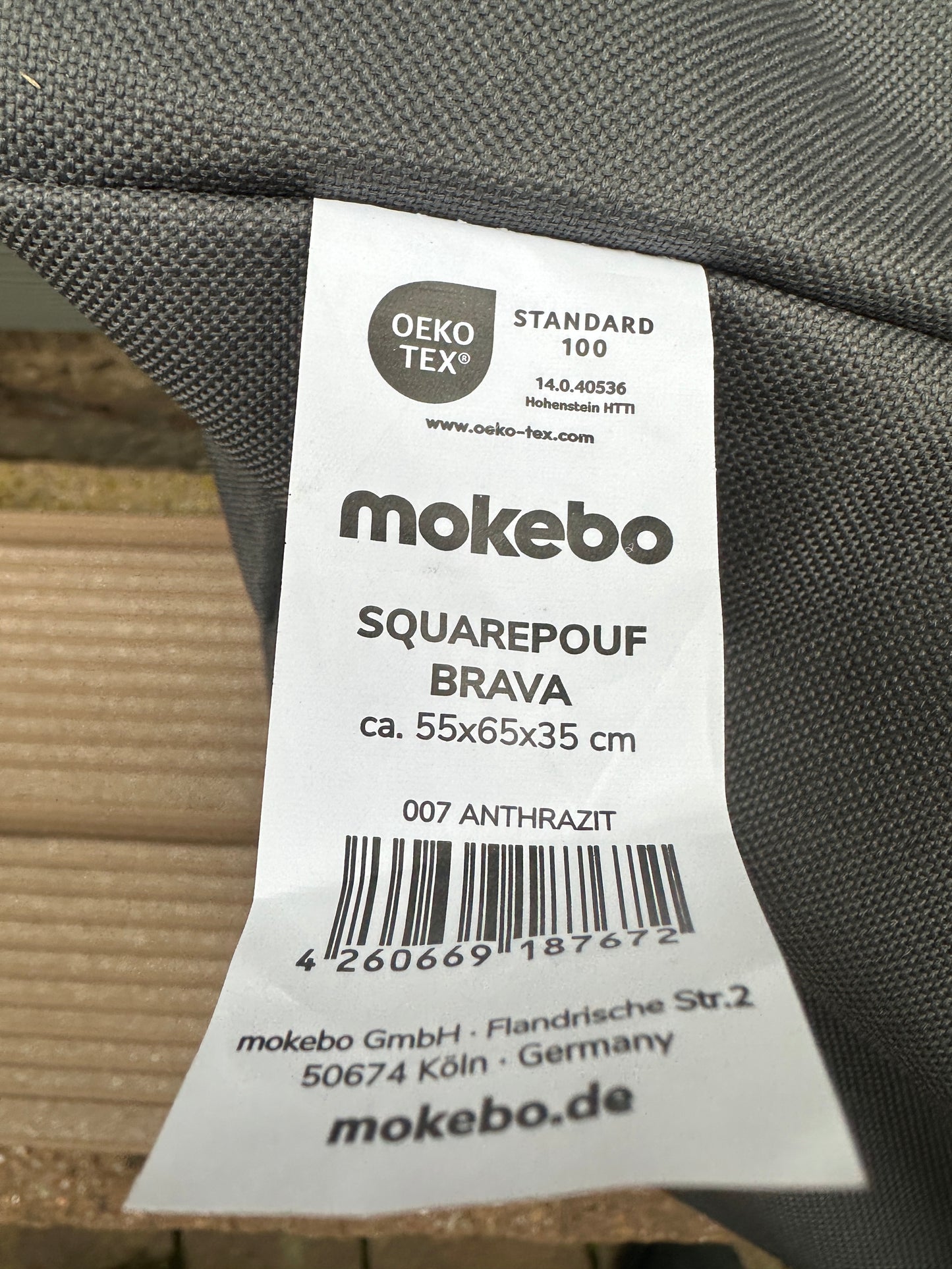 Outdoor Pouf 'Der Ruhepouf' Mokebo - Eckiger Sitzpouf oder Fußhocker