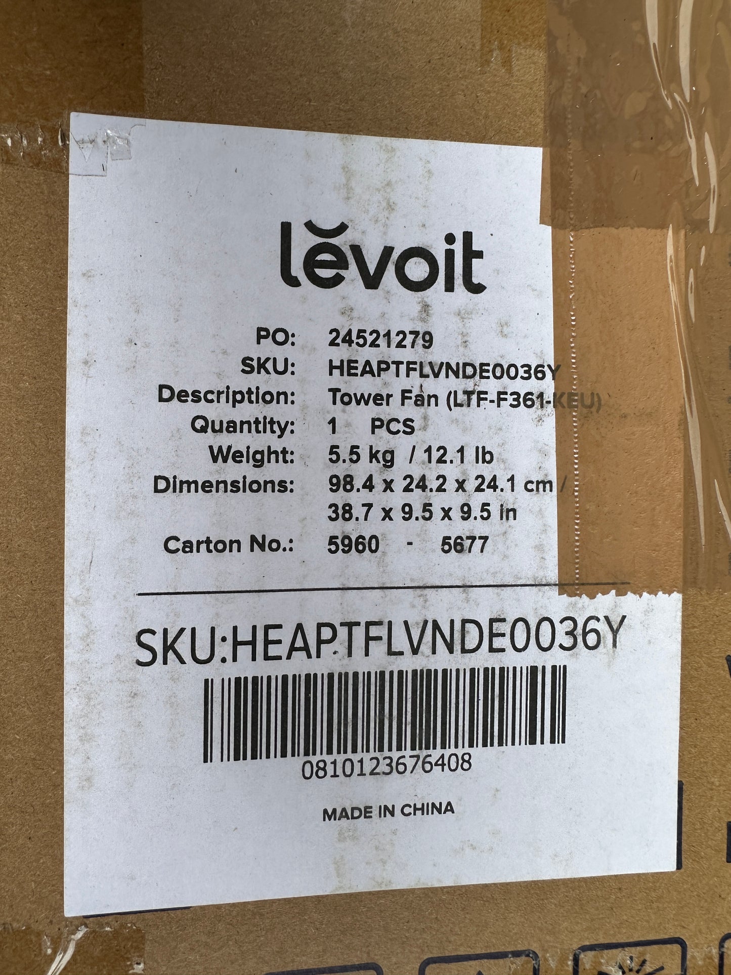 Levoit Tower Fan Classic Turmventilator