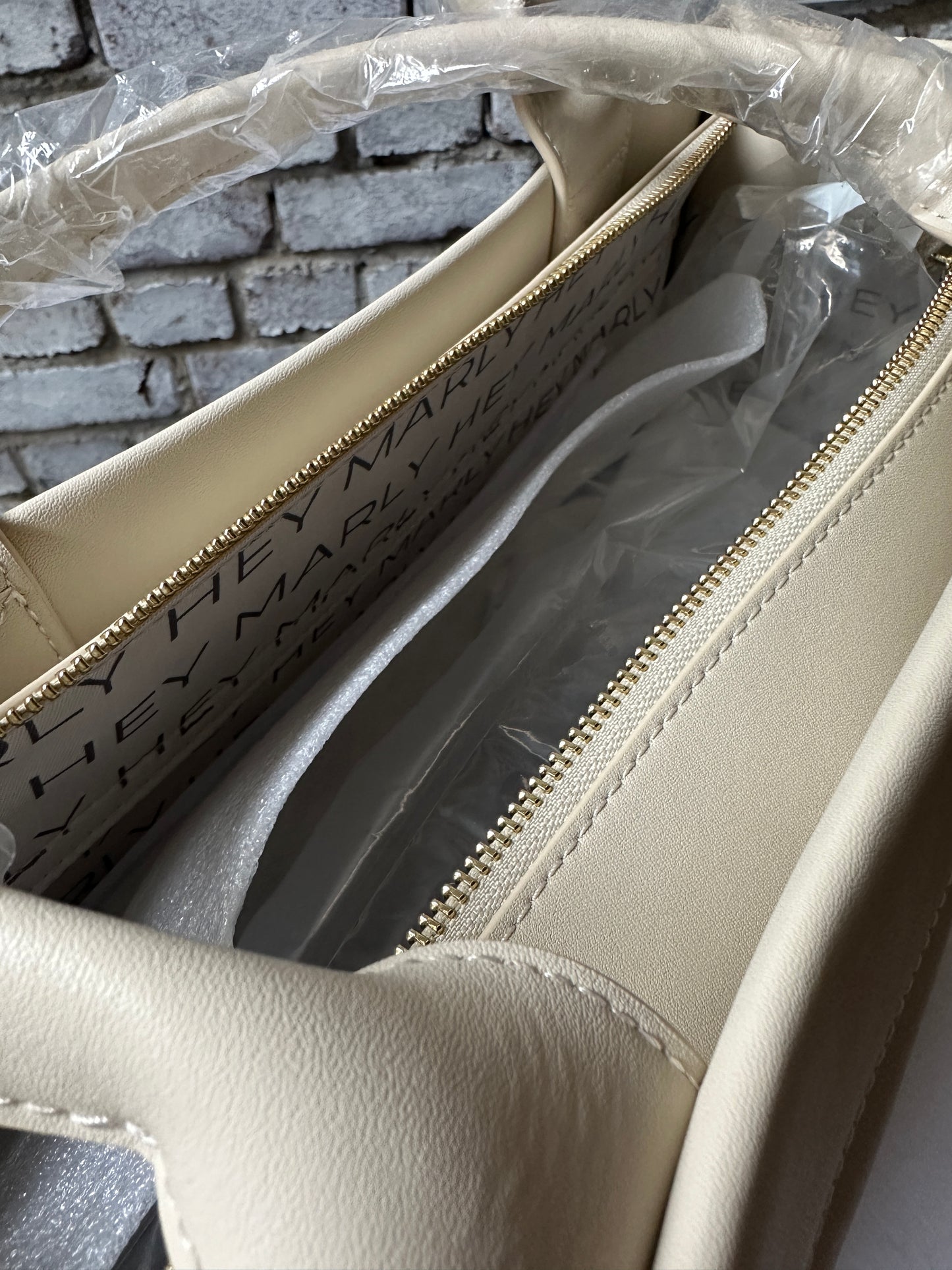 Hey Marly Leather Tote -Crema