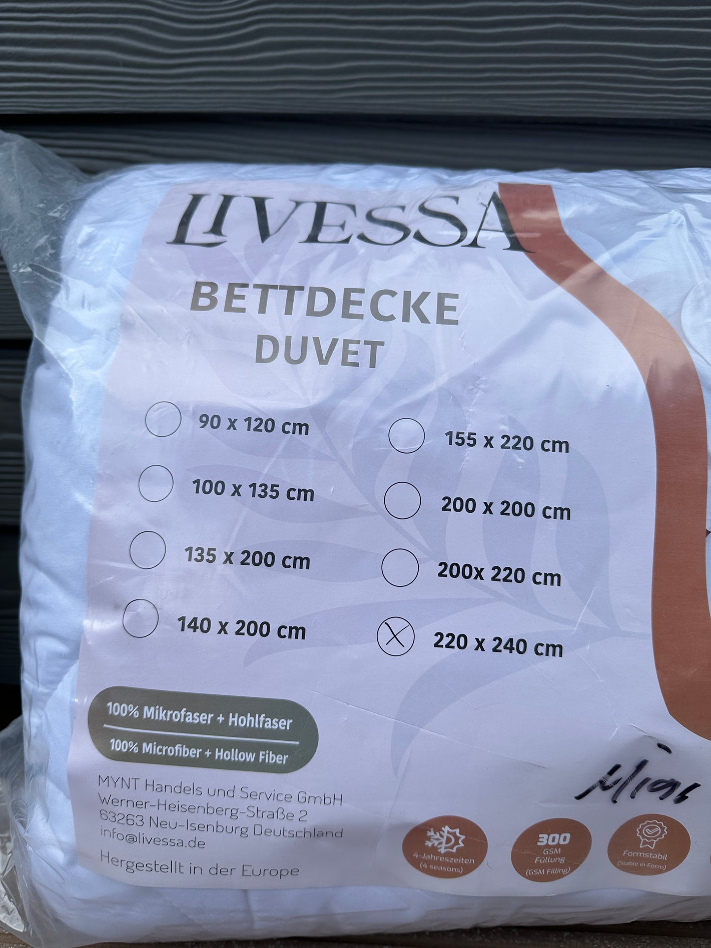 Bettdecke Duvet Livessa 220x240cm