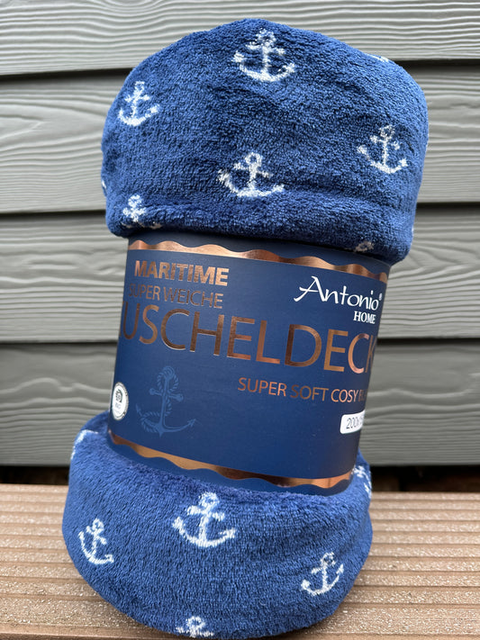 Kuscheldecke Antonio Home Maritime Blau 200x150cm