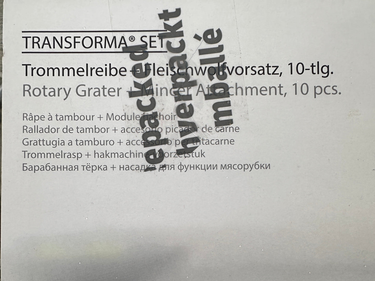 Trommelreibe-Fleischwolfvorsatt Gefu 10-teilig