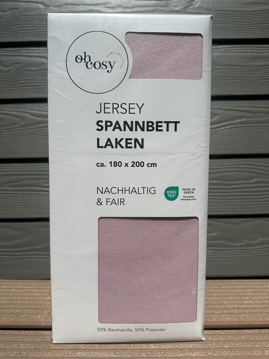 Jersey Spannbett Laken Oh Cosy rosa