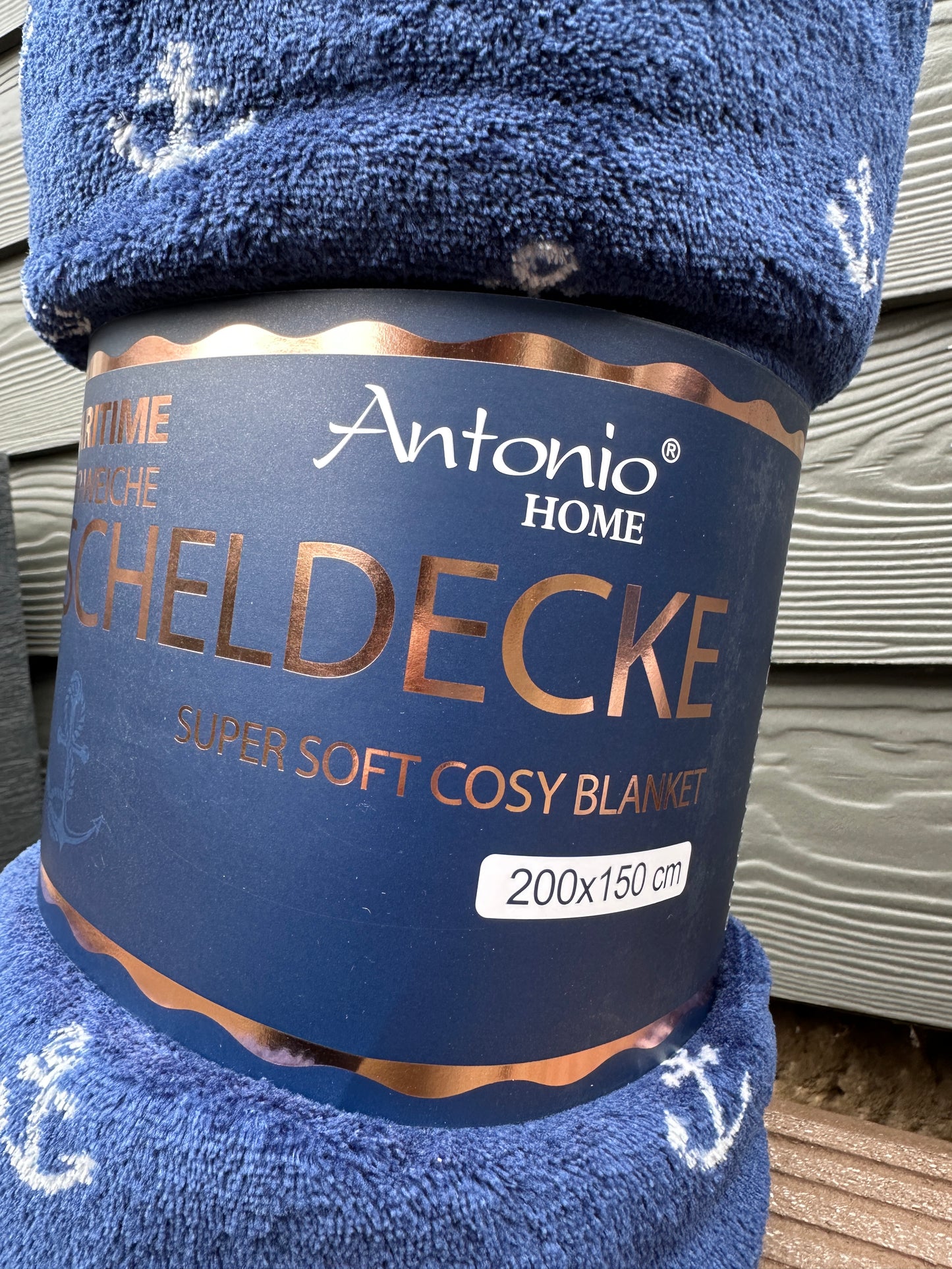 Kuscheldecke Antonio Home Maritime Blau 200x150cm