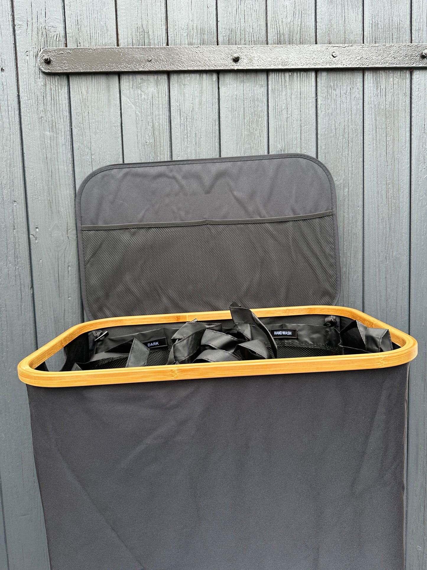 Wäschekorb Bamboo schwarz