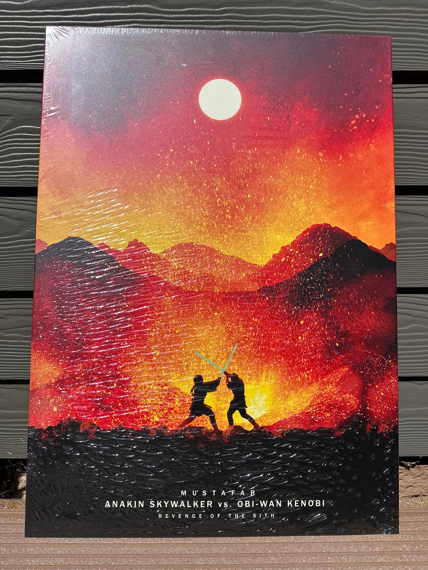 Star Wars Mustafar Anakin vs Obi-Wan Wandbild Poster auf Metall