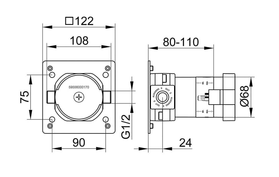 Funktionseinheit IXMO Umstellventil Keuco 59556 000170